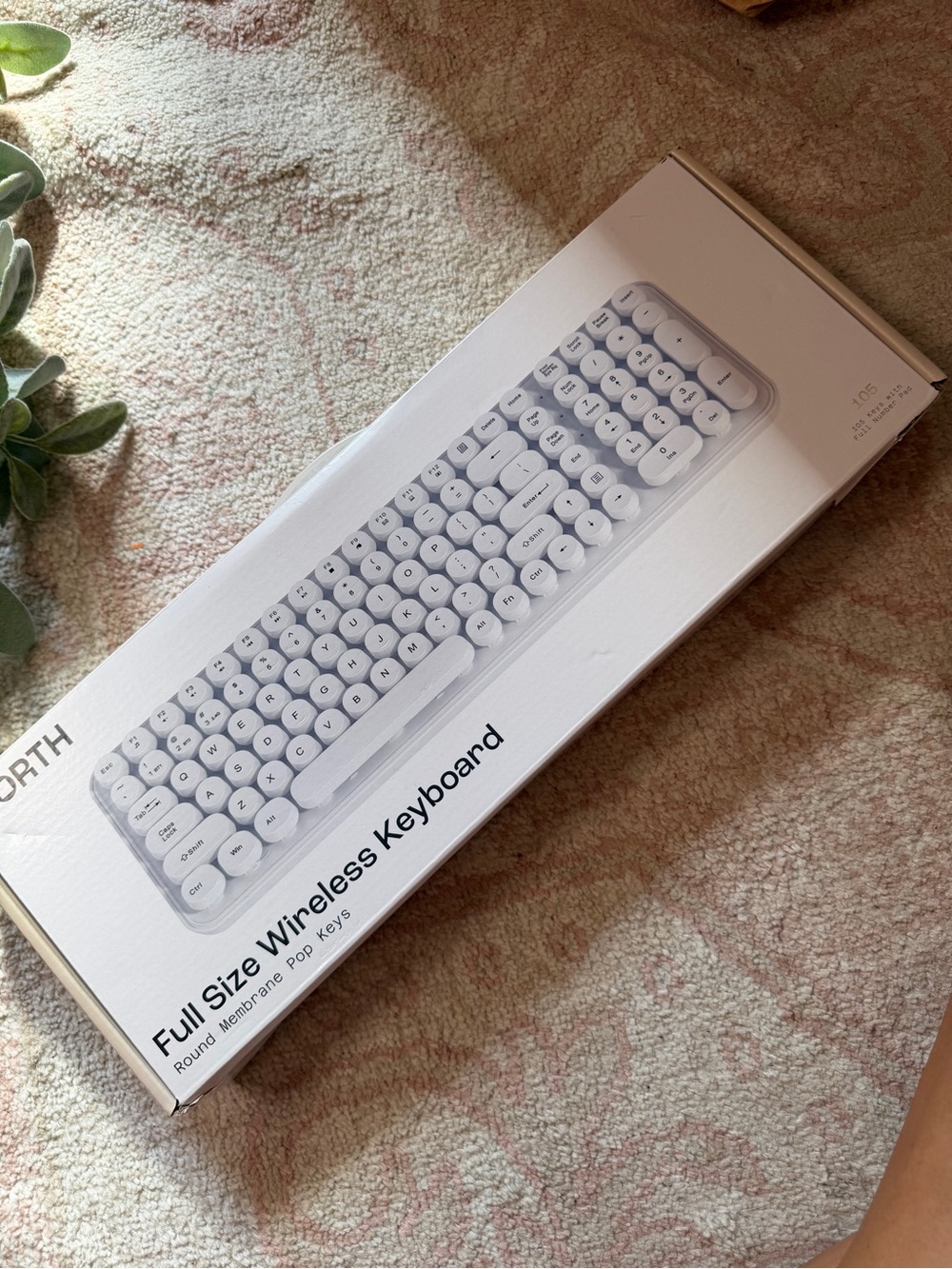 North Full Size Wireless Keyboard White Round Pop Keys New Open Box
